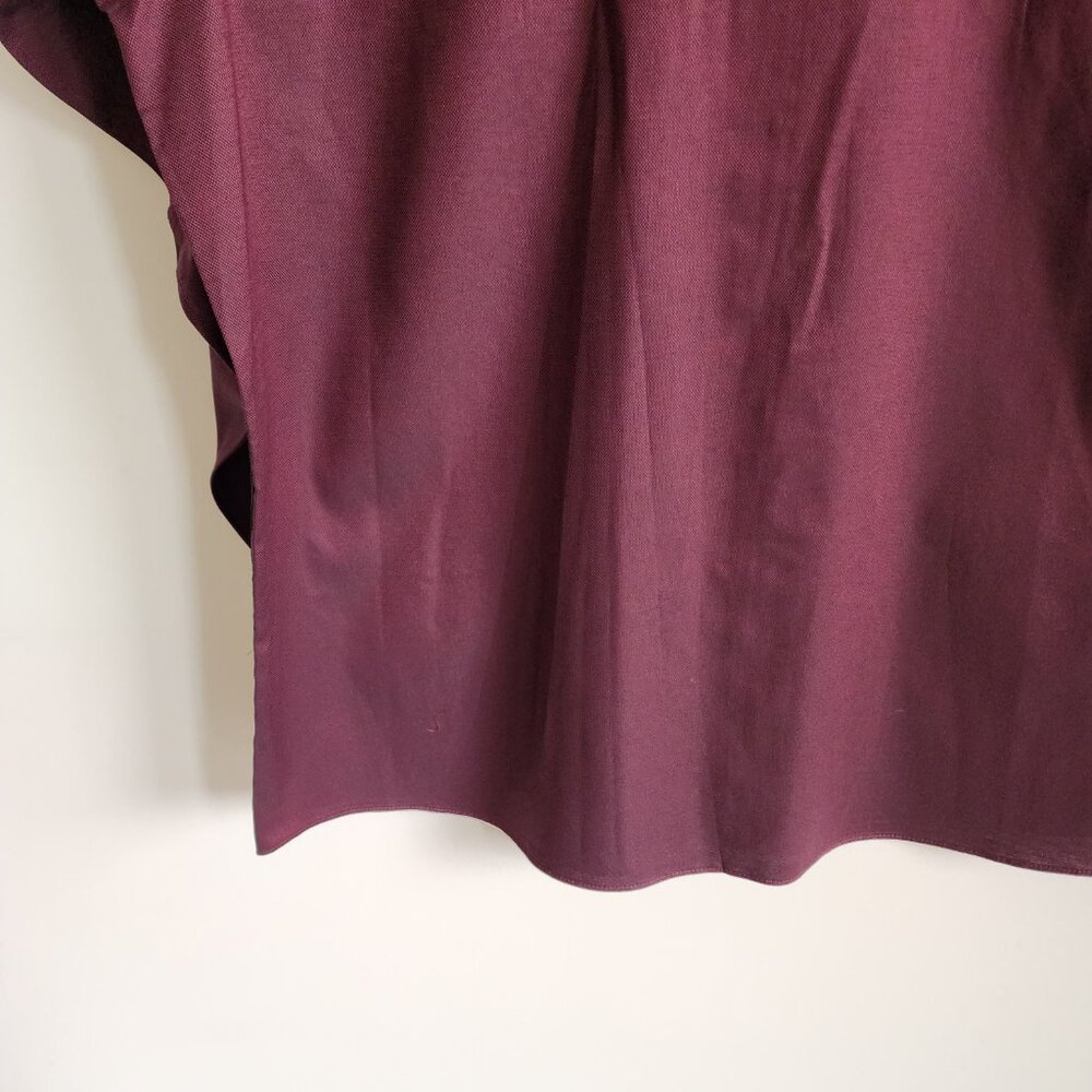 18.5 36/37 Red Wine Dress Shirt Traditional Fit Dark Jos A Bank New Solid Mens - Picture 13 of 16
